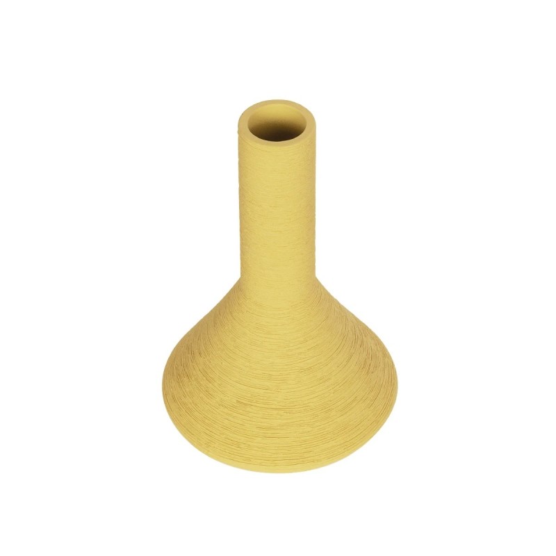 GloboStar® Artificial Garden GRENADA 21281 Διακοσμητικό Κεραμικό Βάζo Κίτρινο Π13 x Μ13 x Υ20cm