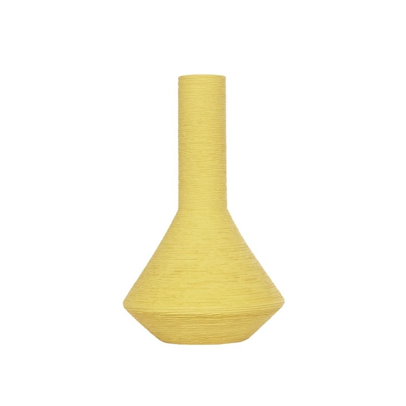 GloboStar® Artificial Garden GRENADA 21281 Διακοσμητικό Κεραμικό Βάζo Κίτρινο Π13 x Μ13 x Υ20cm