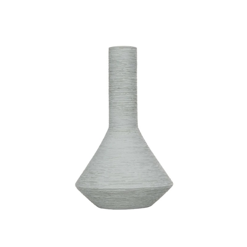 GloboStar® Artificial Garden TANAH 21282 Διακοσμητικό Κεραμικό Βάζo Γκρι Π13 x Μ13 x Υ20cm