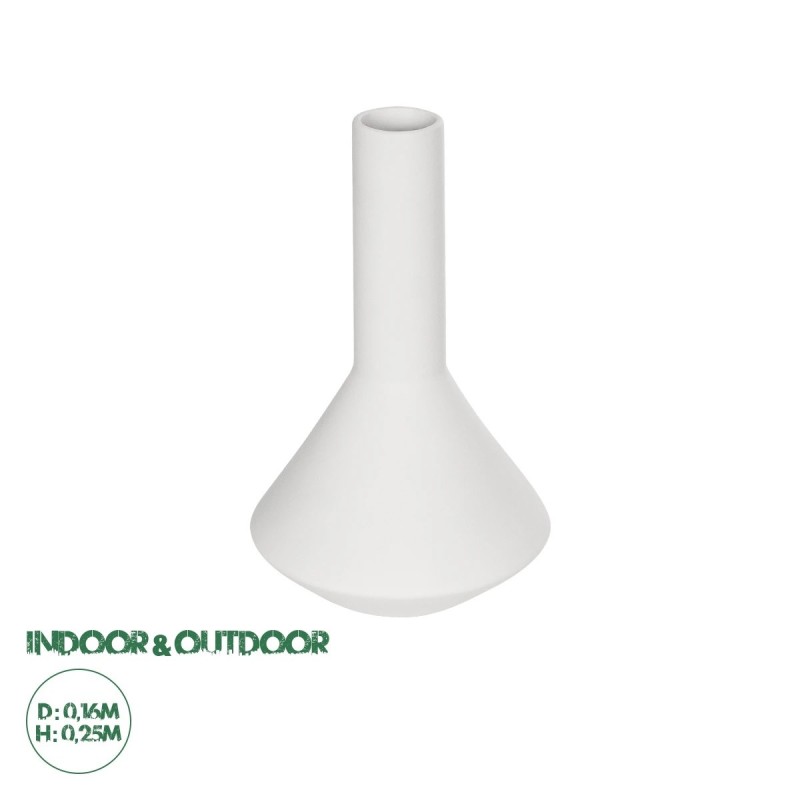 GloboStar® Artificial Garden ARMENINVILLE 21283 Διακοσμητικό Κεραμικό Βάζo Λευκό Π16 x Μ16 x Υ25cm