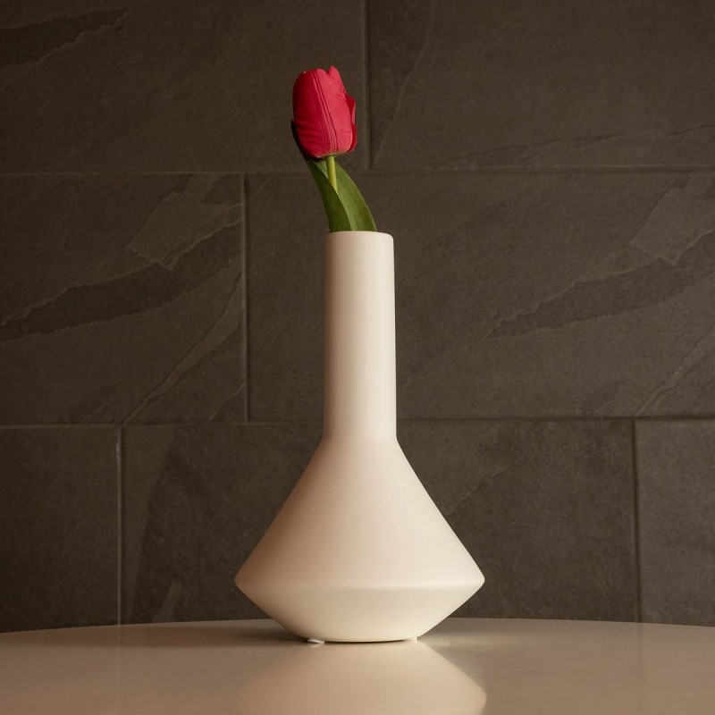 GloboStar® Artificial Garden ARMENINVILLE 21283 Διακοσμητικό Κεραμικό Βάζo Λευκό Π16 x Μ16 x Υ25cm