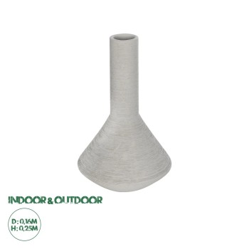 GloboStar® Artificial Garden BARBADOS 21284 Διακοσμητικό Κεραμικό Βάζo Γκρι Π16 x Μ16 x Υ25cm