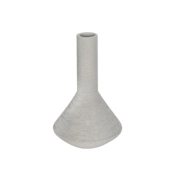 GloboStar® Artificial Garden BARBADOS 21284 Διακοσμητικό Κεραμικό Βάζo Γκρι Π16 x Μ16 x Υ25cm