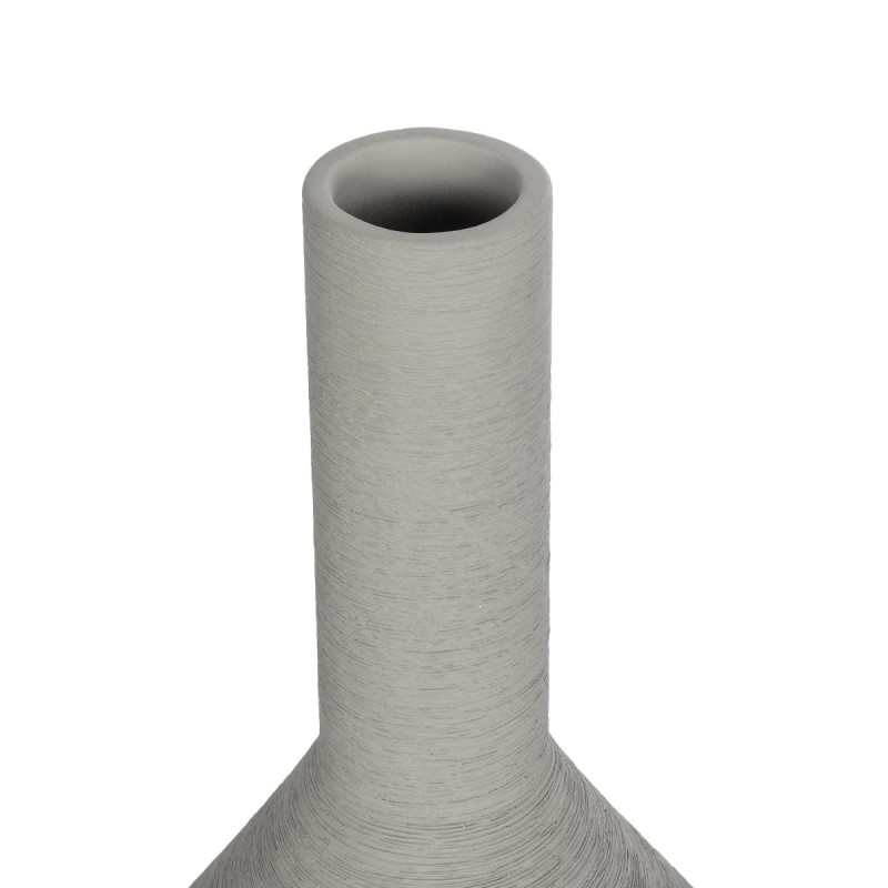 GloboStar® Artificial Garden BARBADOS 21284 Διακοσμητικό Κεραμικό Βάζo Γκρι Π16 x Μ16 x Υ25cm