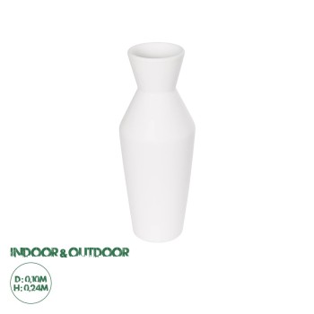 GloboStar® Artificial Garden MALVINA 21285 Διακοσμητικό Κεραμικό Βάζo Λευκό Π10 x Μ10 x Υ24cm