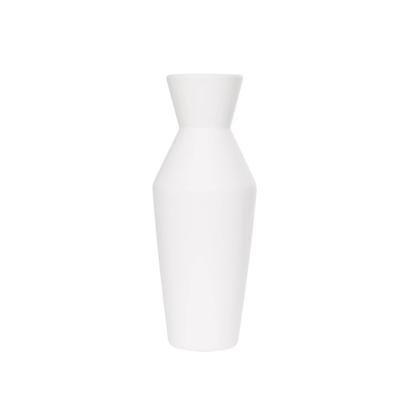 GloboStar® Artificial Garden MALVINA 21285 Διακοσμητικό Κεραμικό Βάζo Λευκό Π10 x Μ10 x Υ24cm