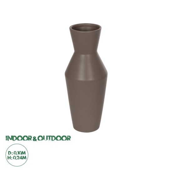 GloboStar® Artificial Garden UNIQUE 21286 Διακοσμητικό Κεραμικό Βάζo Καφέ Π10 x Μ10 x Υ24cm GloboStar® Artificial Garden UNIQUE 21286 Διακοσμητικό Κεραμικό Βάζo Καφέ Π10 x Μ10 x Υ24cm
