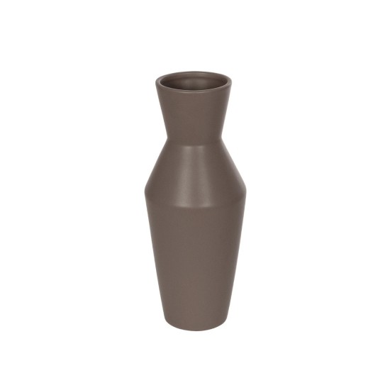 GloboStar® Artificial Garden UNIQUE 21286 Διακοσμητικό Κεραμικό Βάζo Καφέ Π10 x Μ10 x Υ24cm GloboStar® Artificial Garden UNIQUE 21286 Διακοσμητικό Κεραμικό Βάζo Καφέ Π10 x Μ10 x Υ24cm