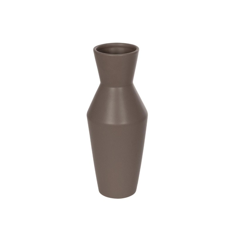 GloboStar® Artificial Garden UNIQUE 21286 Διακοσμητικό Κεραμικό Βάζo Καφέ Π10 x Μ10 x Υ24cm
