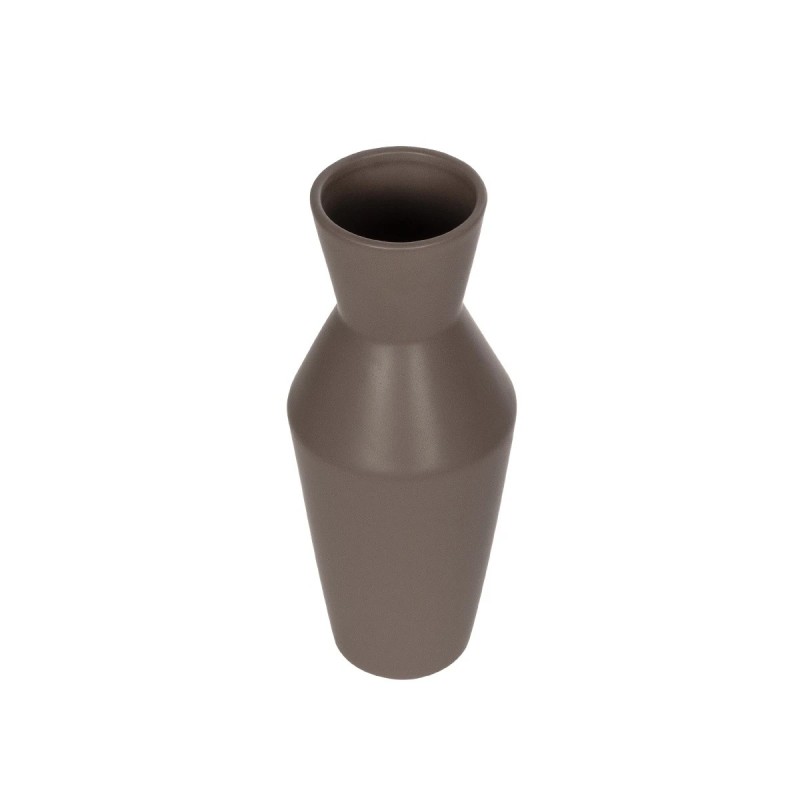 GloboStar® Artificial Garden UNIQUE 21286 Διακοσμητικό Κεραμικό Βάζo Καφέ Π10 x Μ10 x Υ24cm