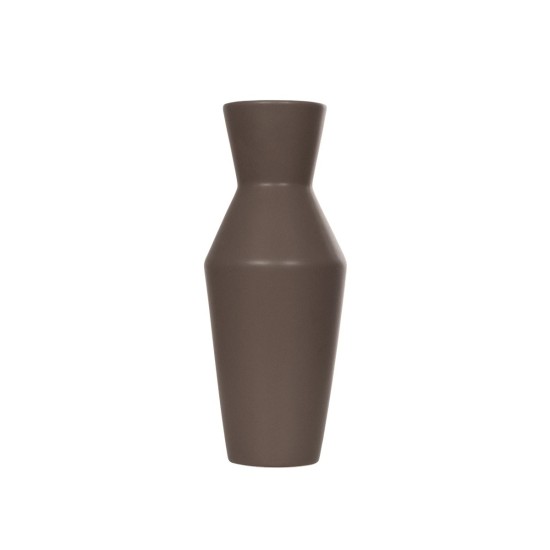 GloboStar® Artificial Garden UNIQUE 21286 Διακοσμητικό Κεραμικό Βάζo Καφέ Π10 x Μ10 x Υ24cm GloboStar® Artificial Garden UNIQUE 21286 Διακοσμητικό Κεραμικό Βάζo Καφέ Π10 x Μ10 x Υ24cm