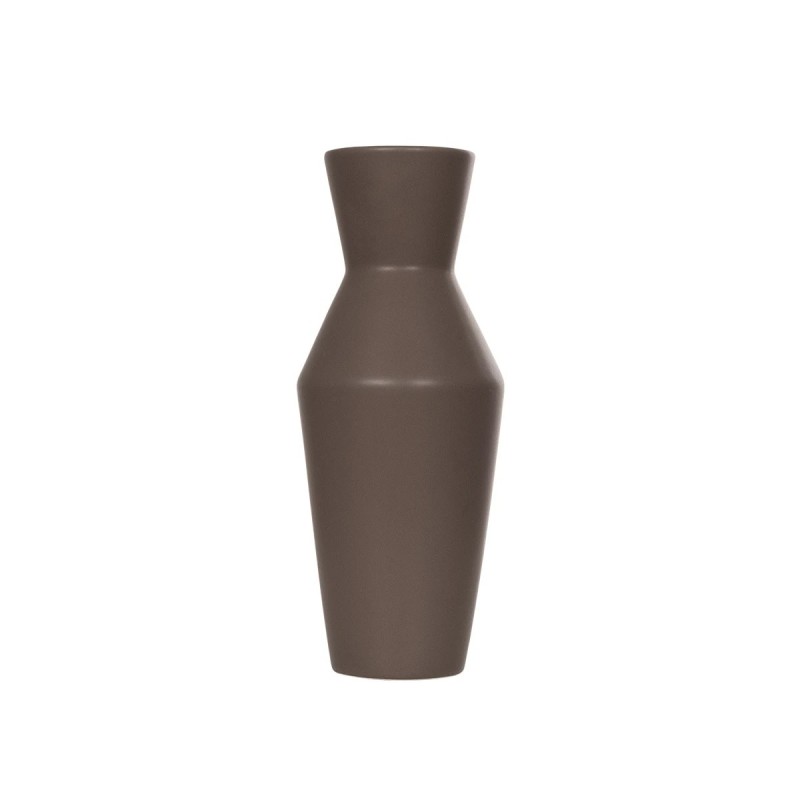 GloboStar® Artificial Garden UNIQUE 21286 Διακοσμητικό Κεραμικό Βάζo Καφέ Π10 x Μ10 x Υ24cm