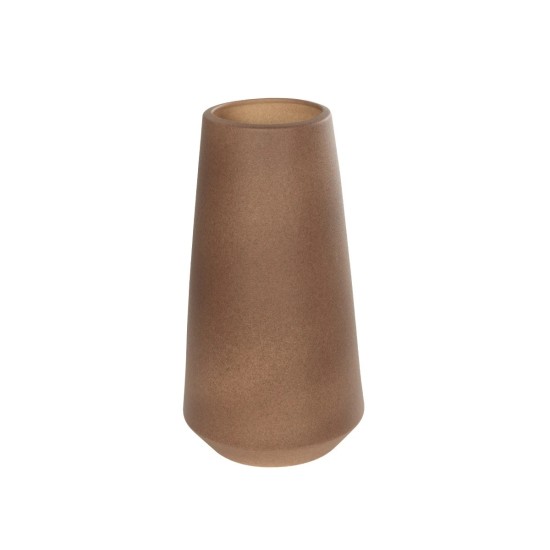 GloboStar® Artificial Garden PORTO 21288 Διακοσμητικό Κεραμικό Βάζο Καφέ Μ11 x Π11 x Υ20cm GloboStar® Artificial Garden PORTO 21288 Διακοσμητικό Κεραμικό Βάζο Καφέ Μ11 x Π11 x Υ20cm