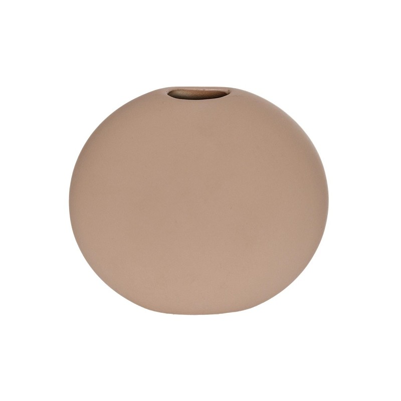 GloboStar® Artificial Garden LANZAROTE 21290 Διακοσμητικό Κεραμικό Βάζo Καφέ Π15 x Μ15 x Υ14cm