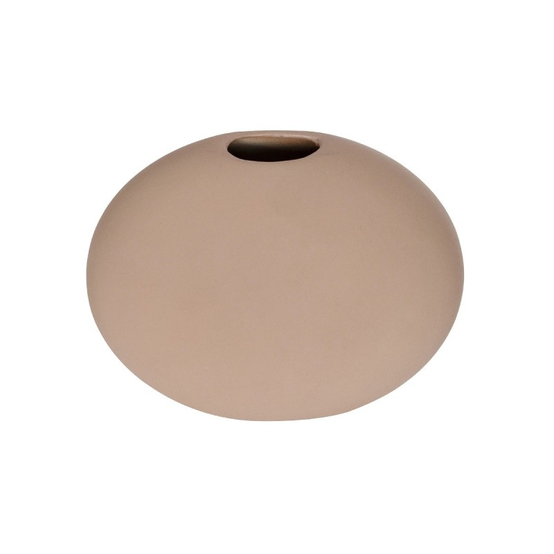 GloboStar® Artificial Garden LANZAROTE 21290 Διακοσμητικό Κεραμικό Βάζo Καφέ Π15 x Μ15 x Υ14cm