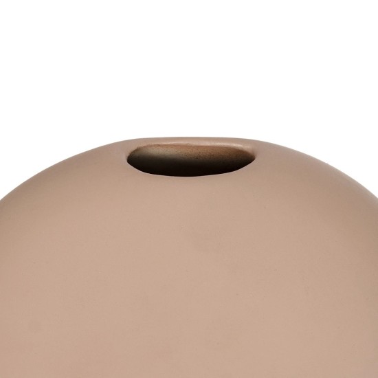 GloboStar® Artificial Garden LANZAROTE 21290 Διακοσμητικό Κεραμικό Βάζo Καφέ Π15 x Μ15 x Υ14cm