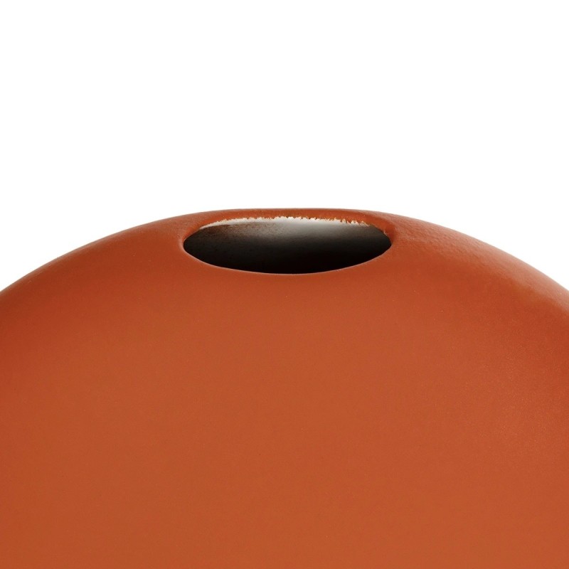 GloboStar® Artificial Garden CINNAMON 21291 Διακοσμητικό Κεραμικό Βάζo Πορτοκαλί Π15 x Μ15 x Υ14cm