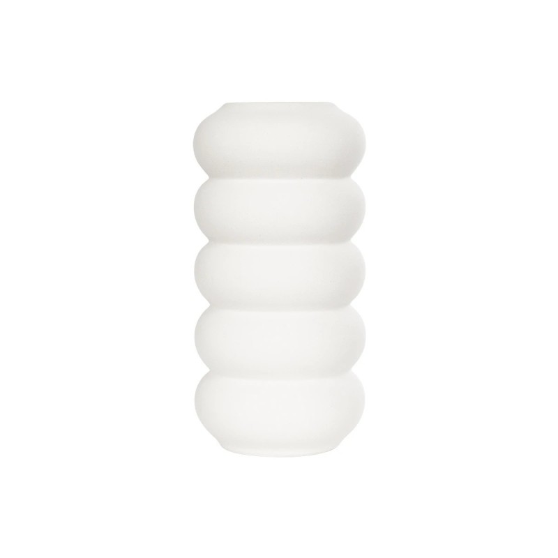 GloboStar® Artificial Garden NOUVEAU 21293 Διακοσμητικό Κεραμικό Βάζo Λευκό Π8 x Μ8 x Υ16cm