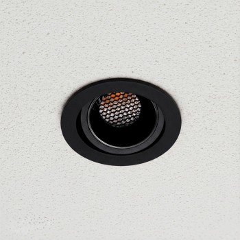 kelvo® LEO KLV-101-0311 Χωνευτό Κινούμενο Φωτιστικό Downlight Σποτ με Honeycomb Anti-Glare Reflector LED 10W 1250lm 38° AC 220-240V IP20 Θερμό Λευκό 2700K - Bridgelux COB Chip & TÜV SÜD Driver - Μαύρο Ματ - Μ8.5 x Π8.5 x Υ6.6cm / Q7.5cm - 5 Χρόνια Εγγ