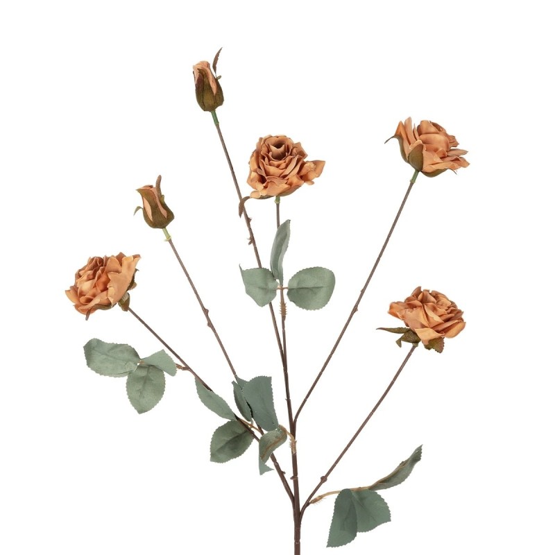 GloboStar® Artificial Garden PINK ROSE BRANCH 21302 Τεχνητό Διακοσμητικό Κλαδί Τριαντάφυλλα Ροζ Y80cm