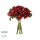 GloboStar® Artificial Garden RED ROSE BOUQUET 21307 Τεχνητό Διακοσμητικό Μπουκέτο Τριαντάφυλλα Κοκκινο Y24cm