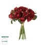 GloboStar® Artificial Garden RED ROSE BOUQUET 21307 Τεχνητό Διακοσμητικό Μπουκέτο Τριαντάφυλλα Κοκκινο Y24cm