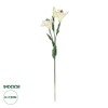 GloboStar® Artificial Garden WHITE LILY BRANCH 21310 Τεχνητό Διακοσμητικό Κλαδί Λευκό Κρίνο Y90cm