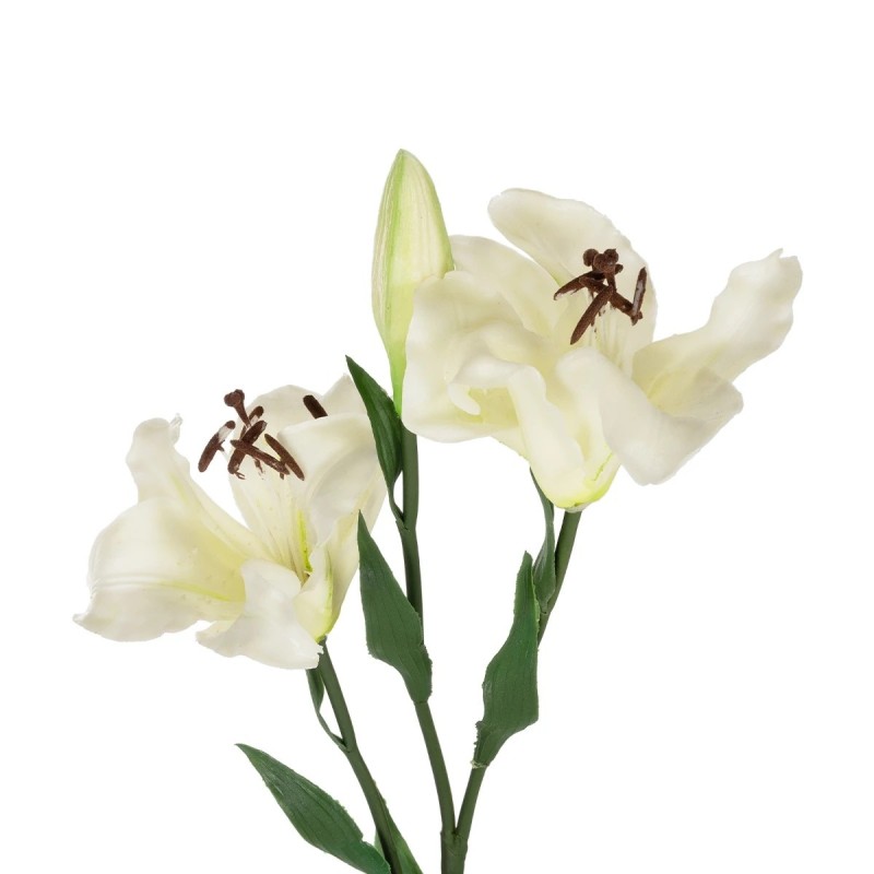 GloboStar® Artificial Garden WHITE LILY BRANCH 21310 Τεχνητό Διακοσμητικό Κλαδί Λευκό Κρίνο Y90cm