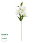 GloboStar® Artificial Garden WHITE LILY BRANCH 21312 Τεχνητό Διακοσμητικό Κλαδί Λευκό Κρίνο Y95cm