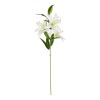 GloboStar® Artificial Garden WHITE LILY BRANCH 21312 Τεχνητό Διακοσμητικό Κλαδί Λευκό Κρίνο Y95cm