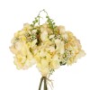 GloboStar® Artificial Garden YELLOW HYDRANGEA BOUQUET 21315 Τεχνητό Διακοσμητικό Μπουκέτο Κίτρινη Ορτανσία Y33cm