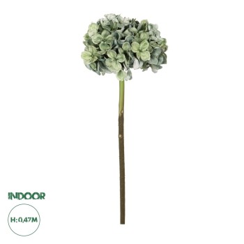 GloboStar® Artificial Garden GREEN HYDRANGEA BRANCH 21316 Τεχνητό Διακοσμητικό Κλαδί Πράσινη Ορτανσία Y47cm