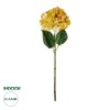 GloboStar® Artificial Garden YELLOW HYDRANGEA BRANCH 21317 Τεχνητό Διακοσμητικό Κλαδί Κίτρινη Ορτανσία Y65cm