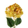 GloboStar® Artificial Garden YELLOW HYDRANGEA BRANCH 21317 Τεχνητό Διακοσμητικό Κλαδί Κίτρινη Ορτανσία Y65cm