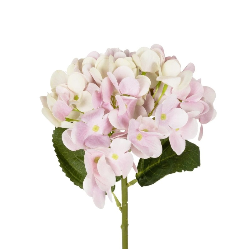 GloboStar® Artificial Garden PINK HYDRANGEA BRANCH 21318 Τεχνητό Διακοσμητικό Κλαδί Ροζ Ορτανσία Y48cm