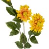 GloboStar® Artificial Garden ORANGE DHALIA BRANCH 21324 Τεχνητό Διακοσμητικό Πορτοκαλί Κλαδί Ντάλια Y115cm