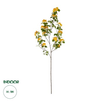 GloboStar® Artificial Garden ORANGE APRICOT BRANCH 21325 Τεχνητό Διακοσμητικό Πορτοκαλί Κλαδί Ροδακινίας Y100cm