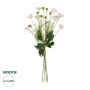 GloboStar® Artificial Garden PINK CANAION FLOWER BOUQUET 21327 Τεχνητό Διακοσμητικό Μπουκέτο Ροζ Κάννα Y60cm