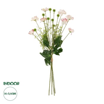 GloboStar® Artificial Garden PINK CANAION FLOWER BOUQUET 21327 Τεχνητό Διακοσμητικό Μπουκέτο Ροζ Κάννα Y60cm
