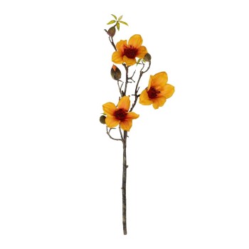 GloboStar® Artificial Garden ORANGE KAPOK BRANCH 21331 Τεχνητό Διακοσμητικό Κλαδί Πορτοκαλί Καποκ Y92cm