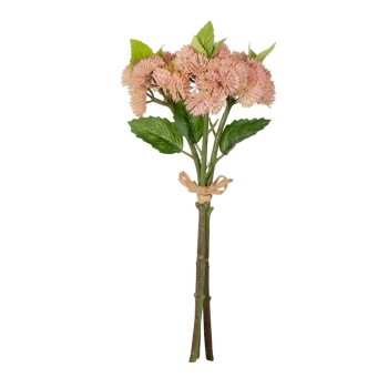 GloboStar® Artificial Garden SALMON PINK SEDUM BOUQUET 21350 Τεχνητό Διακοσμητικό Μπουκέτο Ροζ Σέδο Y30cm