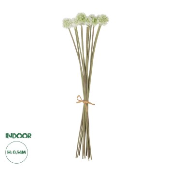 GloboStar® Artificial Garden WHITE DANDELION BOUQET 21358 Τεχνητό Διακοσμητικό Ταραξάκο Μπουκέτο Y54cm