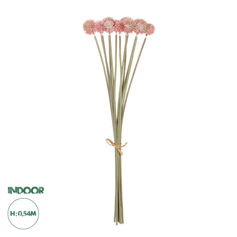 GloboStar® Artificial Garden PINK DANDELION BOUQET 21359 Τεχνητό Διακοσμητικό Ταραξάκο Μπουκέτο Y54cm