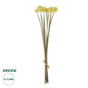 GloboStar® Artificial Garden PALE YELLOW DANDELION BOUQET 21363 Τεχνητό Διακοσμητικό Ταραξάκο Μπουκέτο Y54cm