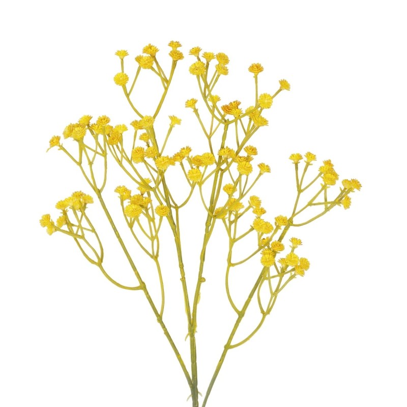 GloboStar® Artificial Garden YELLOW BRANCH BABY BREATH 21370 Τεχνητό Διακοσμητικό Κλαδί Κίτρινης Γυψοφίλης Y61cm