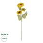 GloboStar® Artificial Garden YELLOW SUNFLOWER BRANCH 21380 Τεχνητό Διακοσμητικό Κλαδί Ηλιοτρόπιο Κίτρινο Y90cm