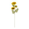 GloboStar® Artificial Garden YELLOW SUNFLOWER BRANCH 21380 Τεχνητό Διακοσμητικό Κλαδί Ηλιοτρόπιο Κίτρινο Y90cm
