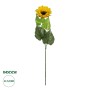 GloboStar® Artificial Garden YELLOW SUNFLOWER BRANCH 21381 Τεχνητό Διακοσμητικό Κλαδί Ηλιοτρόπιο Κίτρινο Y62cm
