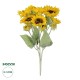 GloboStar® Artificial Garden YELLOW SUNFLOWER BRANCH 21382 Τεχνητό Διακοσμητικό Κλαδί Ηλιοτρόπιο Κίτρινο Y55cm