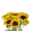 GloboStar® Artificial Garden YELLOW SUNFLOWER BRANCH 21382 Τεχνητό Διακοσμητικό Κλαδί Ηλιοτρόπιο Κίτρινο Y55cm